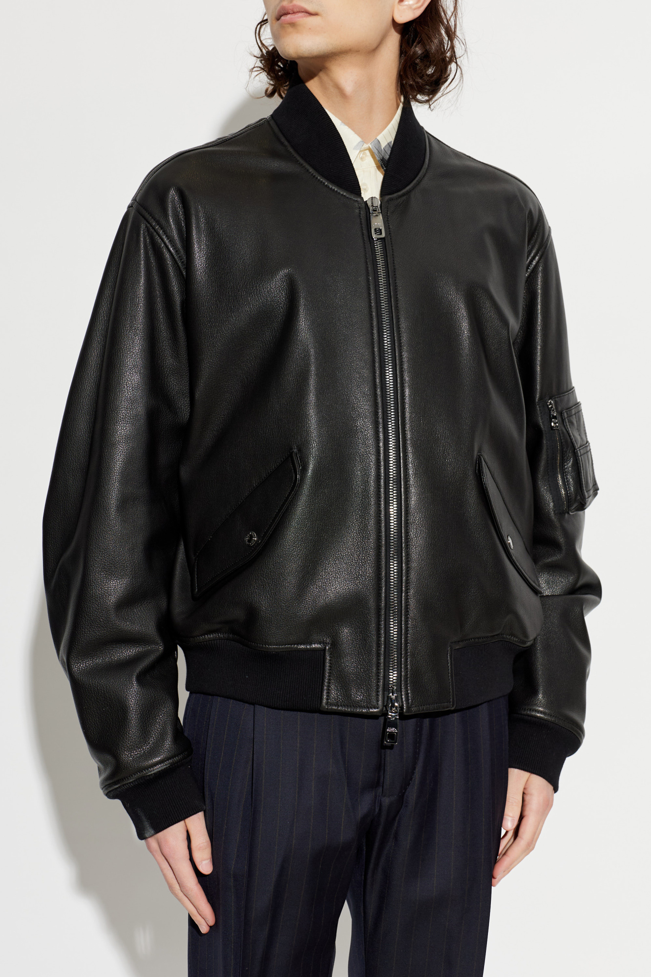 Black Leather 'bomber' jacket Dolce & Gabbana - Vitkac Canada